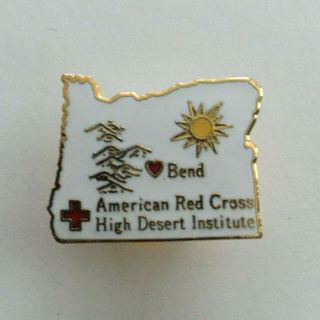 American Red Cross Bend Oregon State Map High Desert Institute Chapter Lapel Pin