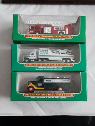 1999 2000 2001 Hess Mini Truck Set - 3 Trucks