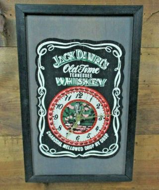 Jack Daniels Old Time Tennessee Whiskey Oak Wall Clock Vintage S3