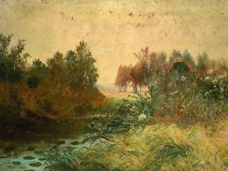 Listed Artist Julie Hart Beers (1835 - 1913) Signed Landscape Oil Painting c.  1911 3