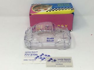 Vintage Clear Plastic Volkswagen VW Beetle Bug Candy Container Advertising 3