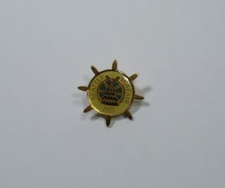Vintage Seattle Seafair Pin Button Washington Sailing Boat Ship Wheel 1985 80s