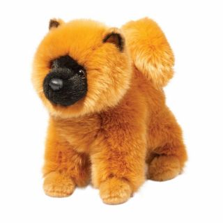 Douglas Cuddle Toy Stuffed Plush Chow Chow Dog Puppy 10 " Soft Animal Brown