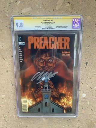 Preacher 1 1st Full App Jesse Custer Cgc 9.  8 White Pages Sig Series Ennis