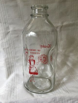 Vintage Half Gallon Milk Bottle Borden 