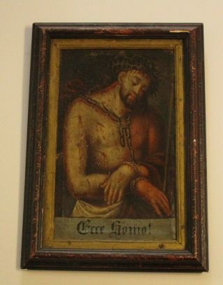 18th To 19th Century Old Master Painting Chained Museum Quality Iconic Jesus