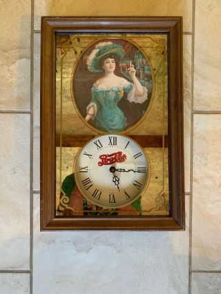 Vintage Pepsi - Cola Advertising Mirrored Wall Clock Victorian Woman Style