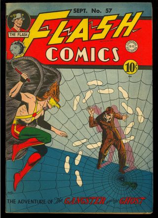 Flash Comics 57 Unrestored Golden Age Dc Superhero Comic 1944 Fn