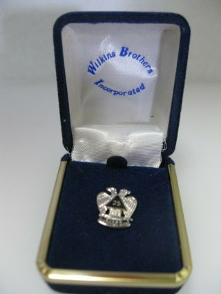 Masonic Scottish Rite 32nd Degree Double Eagle Silver Tone Tie Tac Lapel Pin 3