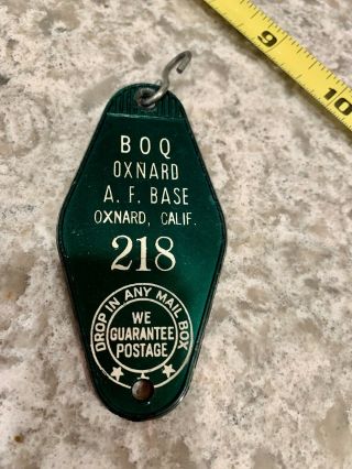 Obsolete Oxnard Air Force Base Room Key Fob - Bachelor Officer Quarters Rm 218