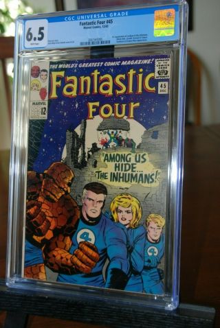Fantastic Four 45 Cgc 6.  5 Fn,  1st Appearance Of Lockjaw & The Inhumans