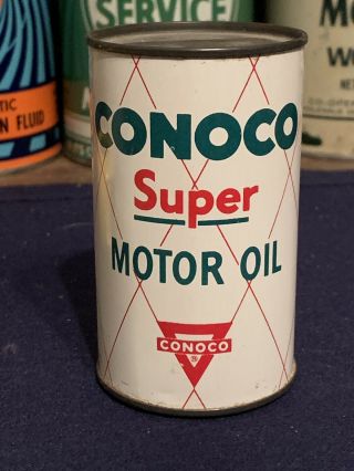 Vintage Conoco Motor Oil Coin Bank 4 " Metal Oil Can Gas Sign