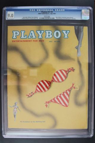 Playboy Vol.  1 8 - Cgc 9.  0 Nm - Hmh Publishing 1954 - Neva Gilbert Centerfold