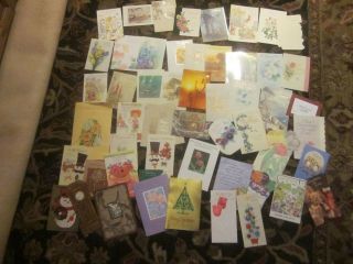50 Vintage Greeting Cards All Occasions 1950 - 80 Litho Canada Germany Us