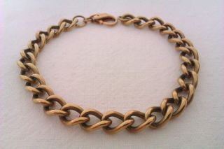 Vintage Heavy 9ct Gold Curb Link Bracelet 1990 16.  99 Grams