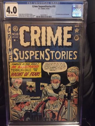 Crime Suspenstories 10 - Cgc 4.  0 - Pch Johnny Craig Cover