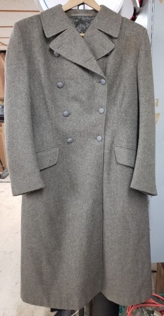 Vintage 50s Viking Swedish Military Overcoat Mens 44 Wool Coat