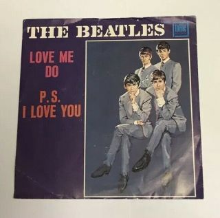 The Beatles Love Me Do/ Ps I Love You 45rpm 7” Picture Sleeve Tollie Label