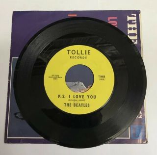 The Beatles Love Me Do/ PS I Love You 45rpm 7” Picture Sleeve Tollie Label 3