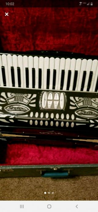 Vintage Lira Centro Matic Accordion With Case By International