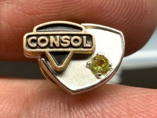 “consol” Energy 1/5 10k Gold Gem Service Award Pin.  Pin.
