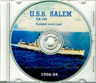 Uss Salem Ca 139 1956 - 1958 Med Cruise Book Cd Rare
