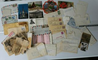 Vintage Old Letters Postcards News Clippings Picture Religious Correspondence