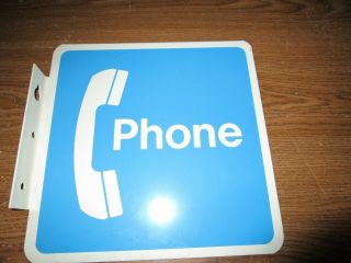 Vintage Double Sided Flanged Phone Booth Advertising Sign Ks - 20063 - List1