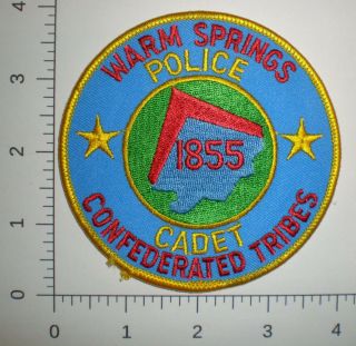 Or Oregon Warm Springs Confederated Indian Tribes Cadet Tribal Police Patch