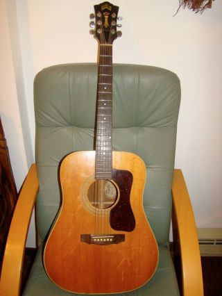 1976 Vintage Guild Acoustic Guitar With Case - 6 String - Awesome Rich Sound