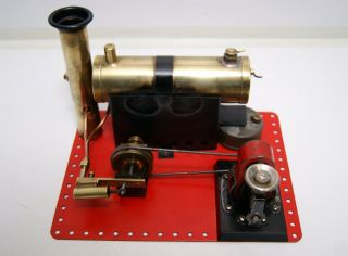 Bowman Live Steam Brass Stationary Engine With Dynamo Lamp Vintage Model