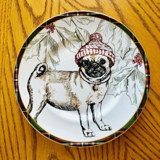 Pug Dog Porcelain Plate Christmas Collector Home Decor By 222 Fifth Wexford