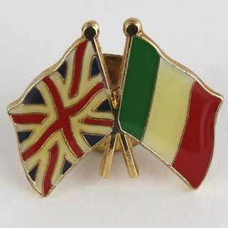 Great Britain Ireland Cross Flag Hat Lapel Souvenir Travel Pin Enamel Uk Irish