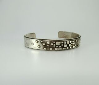 Vtg Sergio Bustamante Sterling Cuff Bracelet Modernist Mexico 925 Silver A491