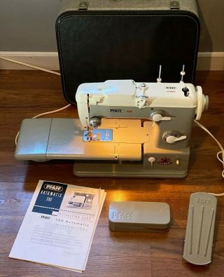 Vintage 1960s Pfaff 360 Automatic Heavy Duty Sewing Machine With Pedal