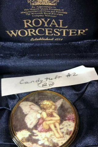 English Enamel Trinket Box 44 Royal Worcester Candytuft Flower Fairy 1999 3