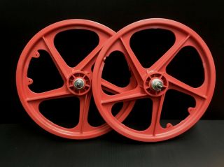 Nos Vintage O.  G.  K.  20 " Mag Rims Wheels Red Suzue Hub Old School Bmx Freestyle