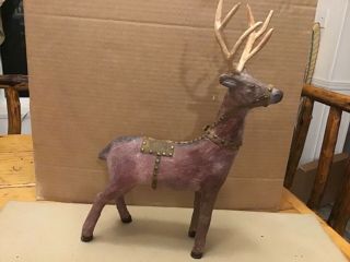 Vintage Large Papermache Reindeer Candy Container