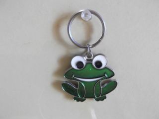 Old/unique Collectible Key Chain 2 " In Metal Smiley Face Happy Green Frog