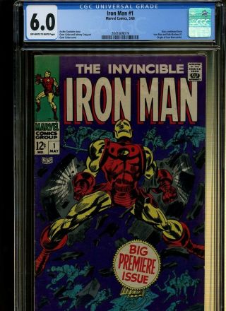 Iron Man 1 Cgc 6.  0 | Continues From Iron Man & Sub - Mariner 1.  Origin Retold.