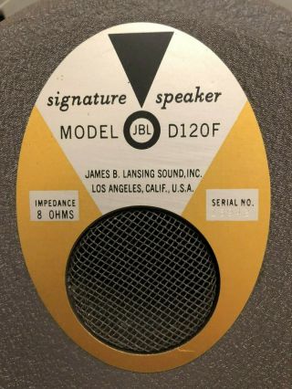 Vintage Jbl D120f 12 " Guitar Speaker Grey Frame 1960s Sounds Very