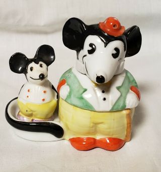 Vintage Mickey Mouse Condiment Salt & Pepper Shakers