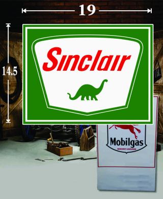(1) 19 " X 14.  5 " Sinclair Shield Gas Vinyl Decal Lubester Oil Pump Can Lubster