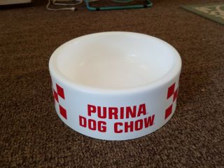 Vintage Purina Checkerboard Dog Chow Advertising Bowl Premium