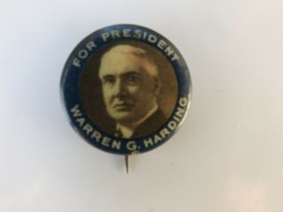 Warren Harding For President 1920 Campaign Pin Button Political Pinback