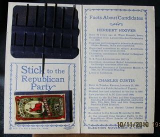 1928 Herbert Hoover & Charles Curtis Campaign Sewing Kit 2