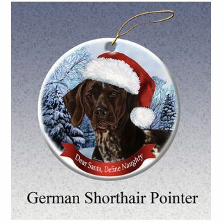 German Shorthaired Pointer Howliday Porcelain China Dog Christmas Ornament