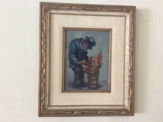 Harry Zitter Signed Oil Painting Jewish Man Listed York Artist