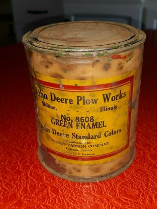Vintage John Deere Plow Green Enamel Paint Advertising