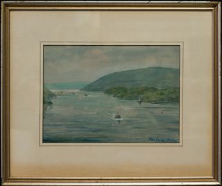 Fairfield Porter (1907 - 1975) York Artist Watercolor " Hudson River View "